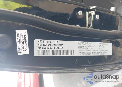 2021 Dodge Charger Gt Rwd z USA, uszkodzony, nr VIN 2C3CDXHG6MH656396